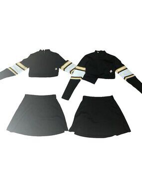 Twin 2 Cheerleader Uniform Halloween Costumes Crop Top 32" Skirt 25" Outfit